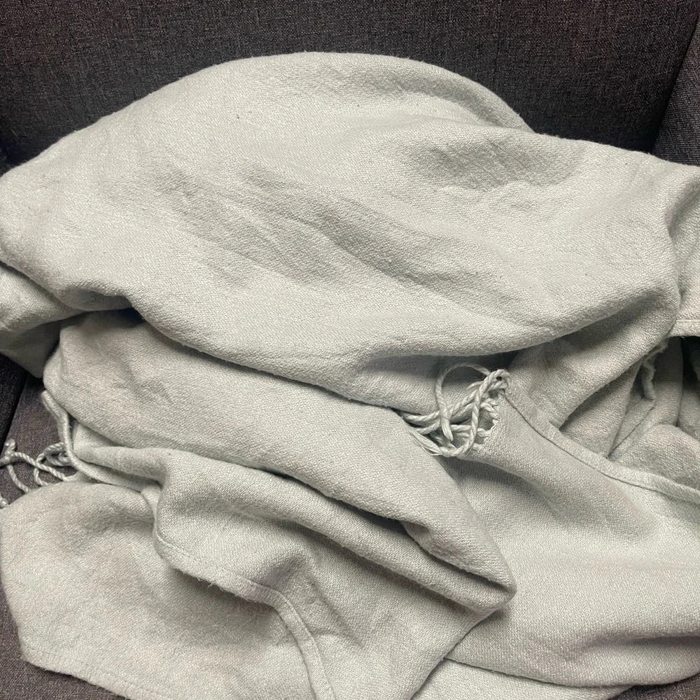 Pottery Barn Hand-Knotted Fringe Throw Blanket